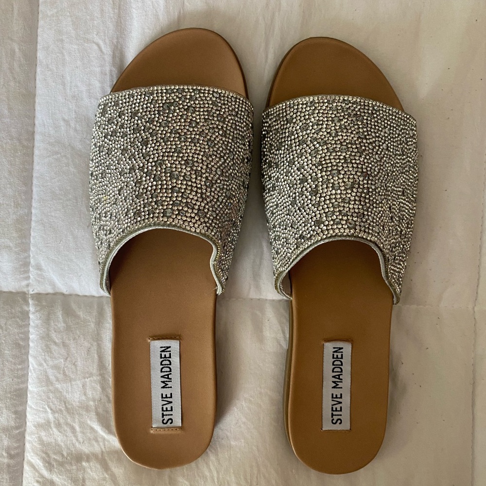 Steve Madden Sparkle Flat Slides